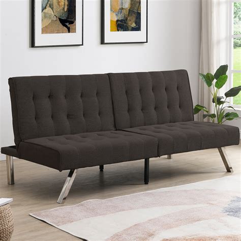 HSUNNS Modern Convertible Tufted Futon Sofa Furniture, Tufted Sofa Bed with Sturdy Metal Legs ...