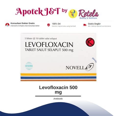 Jual Levofloxacin 500 Mg 1 Strip Isi 10 Tab Antibiotik Nulab Shopee