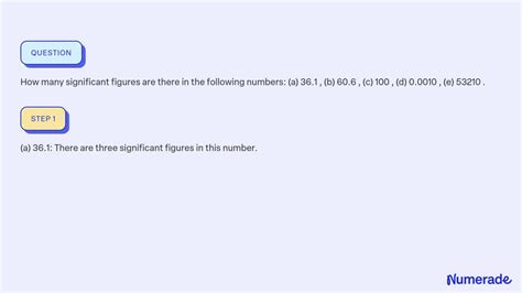 Solvedhow Many Significant Figures Are There In The Following Numbers A 361 B 606 C