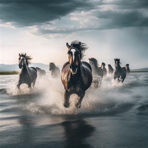 Premium Photo | Horse running at the beach