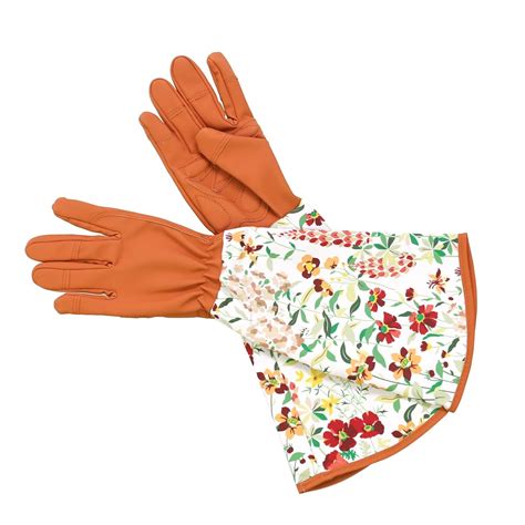 Brown Leather Gardening Gloves With Thorn Proof Garden Gauntletwith