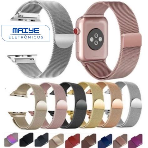 Pulseira Milanese A O Metal Magnetico Fecho Mm Mm Mm Mm Apple