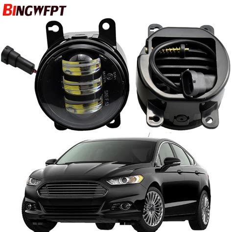 1pair For Ford Fusion Mondeo Car Led Fog Light Angel Eye Drl Daytime