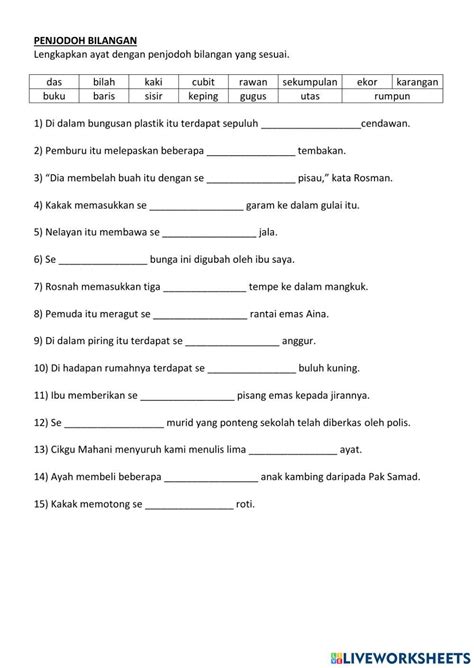 Penjodoh Bilangan Online Exercise For Tahun 6 Live Worksheets Nbkomputer