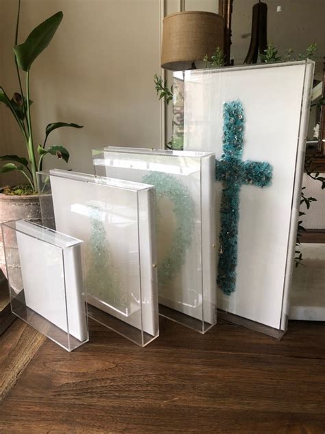 Frame Shadow Custom Acrylic Clear Lucite Box With Canvas Etsy