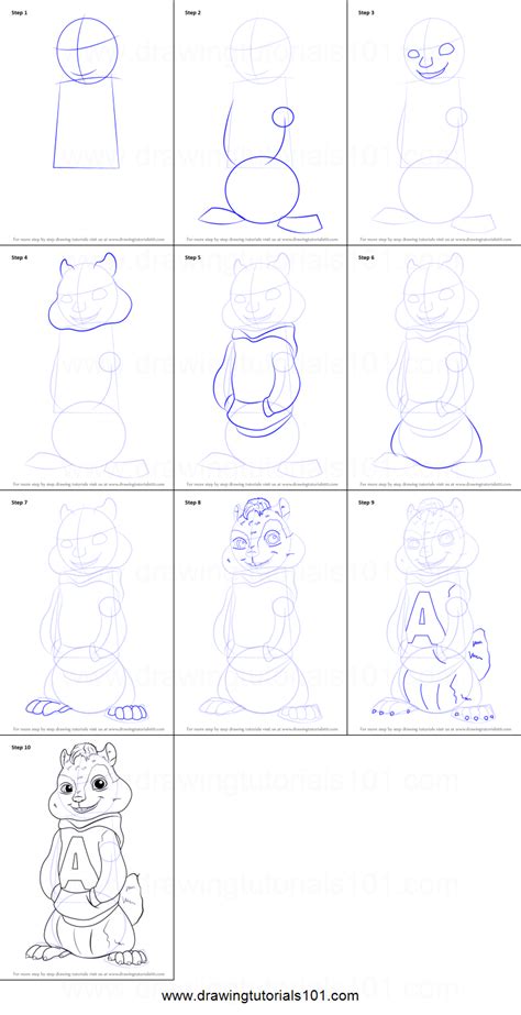 How To Draw Alvin From Alvin And The Chipmunks Printable Step By Step