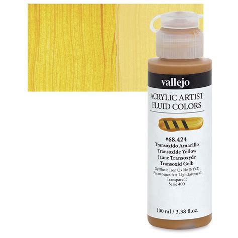 Vallejo Fluid Acrylic Transoxide Yellow 100 Ml BLICK Art Materials