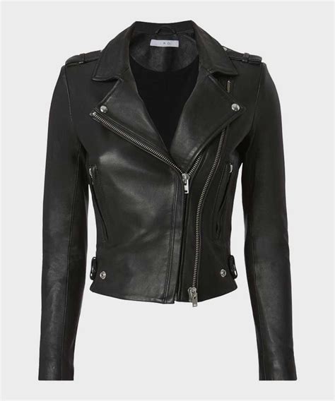 Womens Black Motorcycle Leather Jacket Danezon