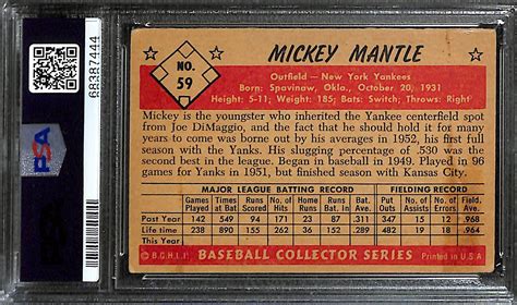 Lot Detail Bowman Color Mickey Mantle Graded Psa