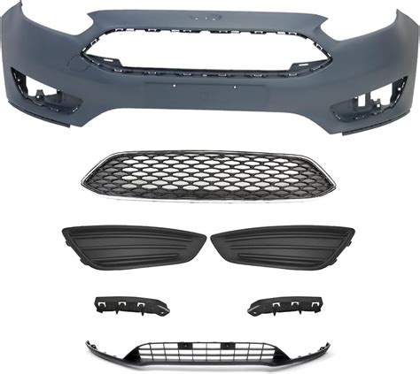 New Front Bumper Cover And Grills With Fog Light Cover Compatible With 2015 2016