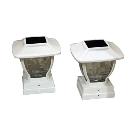 MAXSA Innovations Solar Wave Style Post Cap & Deck Railing Lights - White - Set of 2 - Walmart.com