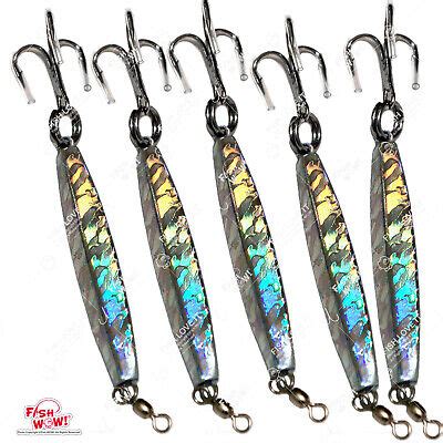 Pcs Oz Fishing Diamond Jig Mylar Holographic Laser Jigs With A Treble