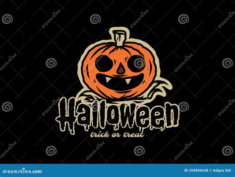 Scary Halloween Illustration Design Trick Or Treat Stock Vector