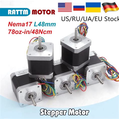 5pcs Of Nema 17 Stepper Motor 17hs8401 2 Phase Four Wire 48mm For Cnc