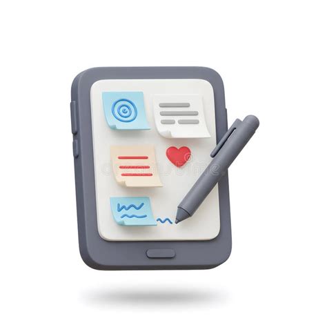 digital note  app interface design  render  smartphone