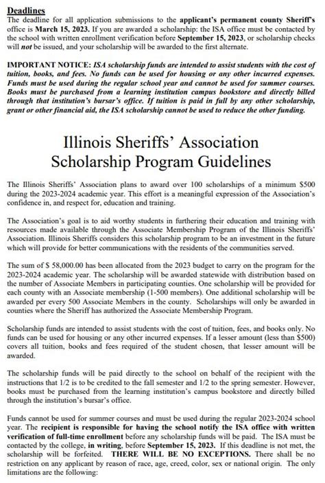 Sheriffs Association Scholarships Apply By March 15 Blaine Wilhour