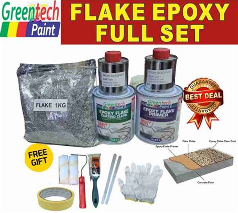 Full Set Flake Coating Epoxy Toilet Tile Floor Waterproof Free Tools