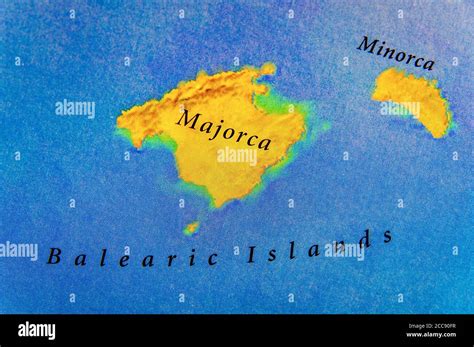 Geographic map of European island Majorca Stock Photo - Alamy