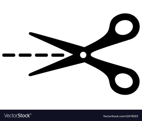 Big scissors with cut lines Royalty Free Vector Image