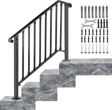 Buy Happybuy Handrails For Outdoor Steps Fit 3 Or 4 Steps Outdoor