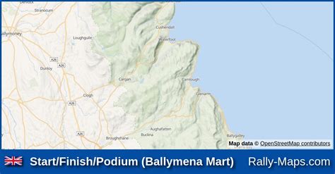 Start Finish Podium Ballymena Mart Stage Map Circuit Of Ireland