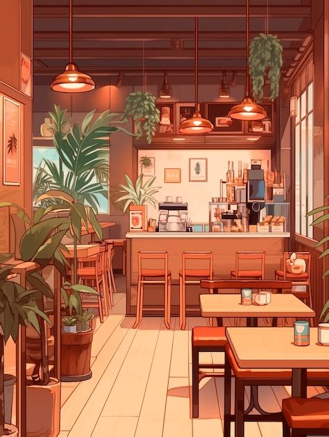 Ilustraci N De Una Cafeter A De Anime Foto Gratis