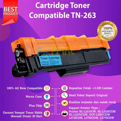 Cartridge Toner Tn263 Tn 263 Compatible Printer Brother Hl L3270cdw Mfc