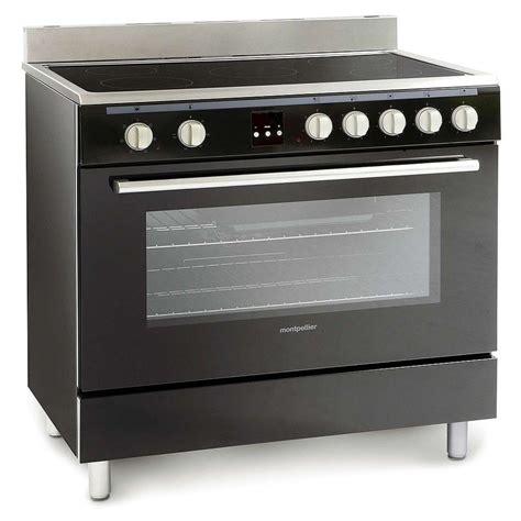 Montpellier Black Electric Range Cooker | MR90CEMK 90cm Single Oven, Ceramic Hob | Range cooker ...