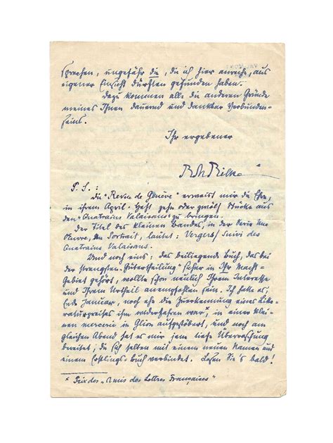 RILKE Rainer Maria 1875 1926 Le Manuscrit Français