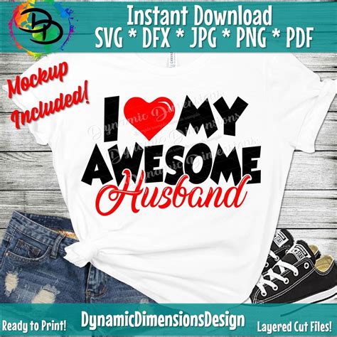 Awesome Husband Svg I Love My Husband Svg Love My Wife Svg Love Svg