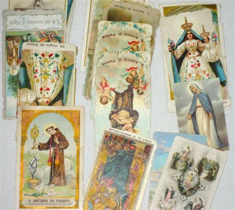 Vintage Lot Of 16 Catholic Saints Prayer Cards Paper Ephemera Etsy