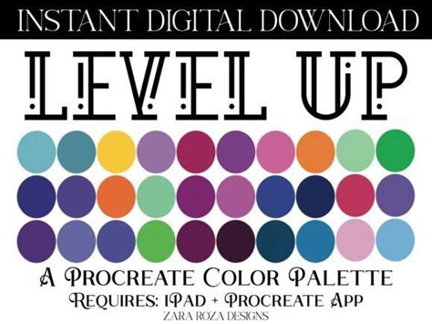 Level Up Retro Procreate Color Palette Graphic By Zararozadesigns