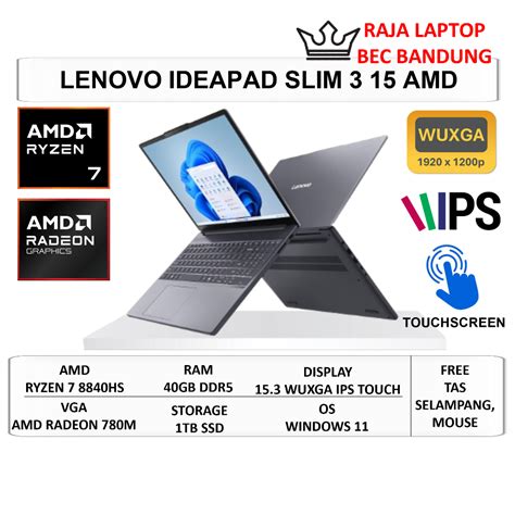 jual laptop lenovo ideapad slim  ahp amd ryzen  hs ram gb