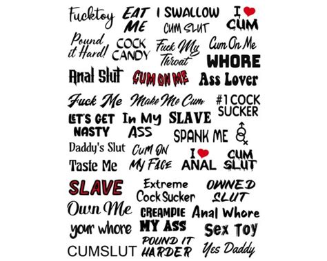 Naughty Temporary Tattoos Adult Body Art Slave Kinky Sex Hot Slutty Stickers EBay