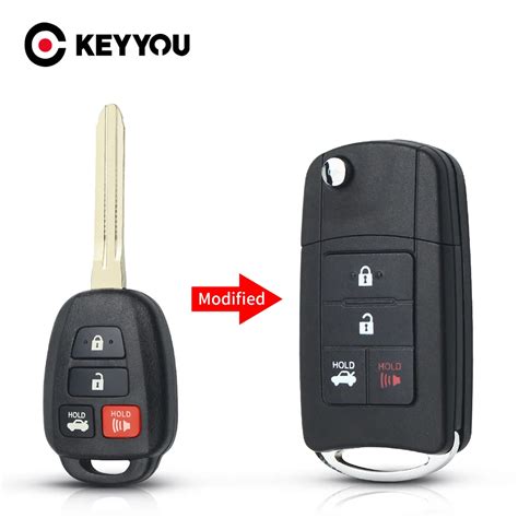 Keyyou Carcasa De Llave Remota Con Tapa Modificada Botones Para