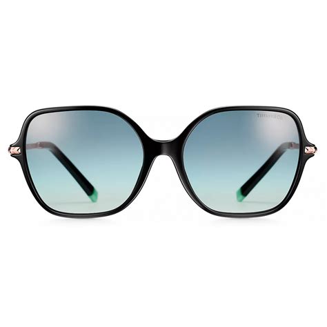 Tiffany And Co Pillow Shaped Sunglasses Black Gradient Tiffany Blue® Wheat Leaf Collection