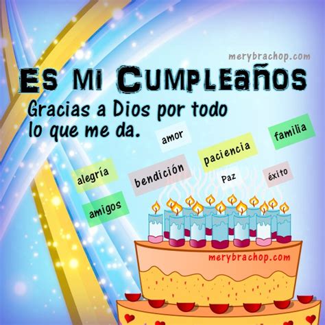 Tarjeta Es Mi Cumpleaños Gracias a Dios por todo Entre Poemas