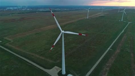 Aerial View Of Windmills Farm In The Fie Stock Video Pond5