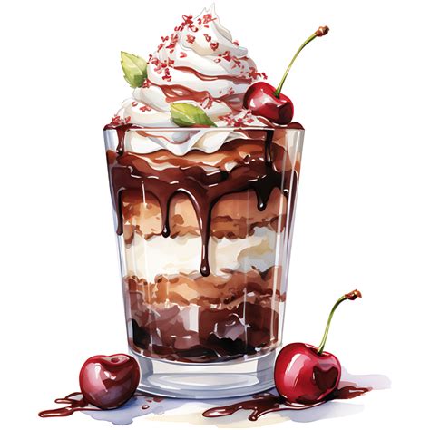 Chocolate Milkshake With Toppings On A Transparent Background Ai