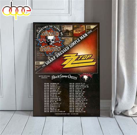 Lynyrd Skynyrd ZZ Top Tour 2024 Poster Musicdope80s