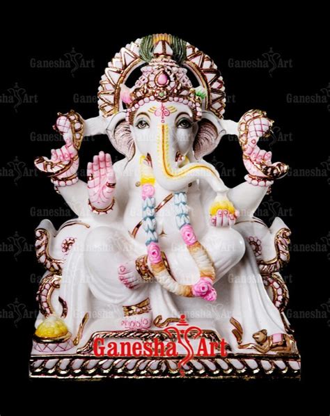 White Marble Ganesha Statue Gn Size Feet To Feet At Rs