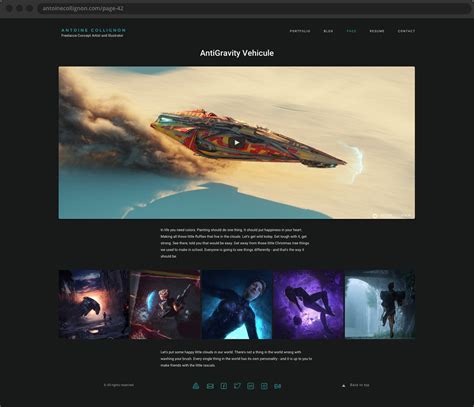 Artstation About Website Builder