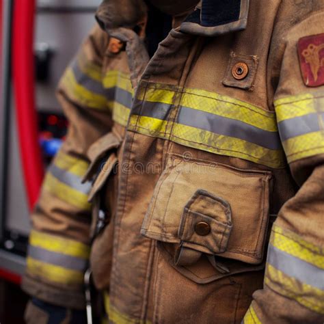 Detailed Shot of Firefighter& X27;s Uniform Stock Image - Image of ...