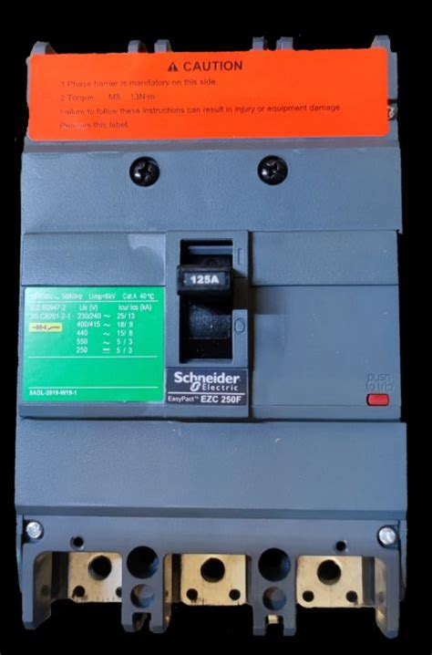 Schneider 125A 3 Pole Industrial Circuit Breaker 250AF 18KAIC 400V Easy