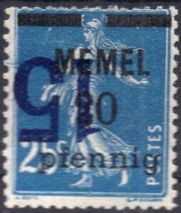 Stamp The Seederess Overprint Memel Memel Territory Memel Mi Kl K