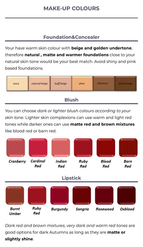 Deep Autumn Makeup Deep Autumn Color Palette Fall Makeup Fall Colors