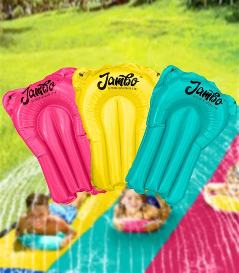 Jambo Extra Long Slip Splash And Slide With 3 Bodyboards Backyard