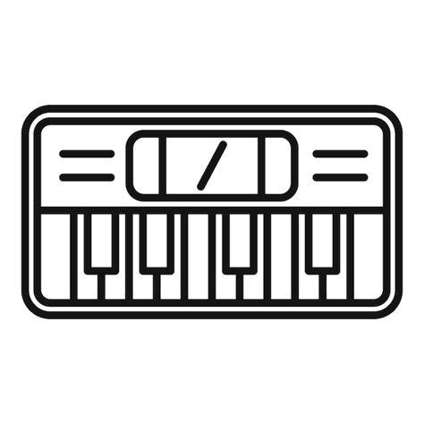 Premium Vector | Black and white line art illustration of a keyboard