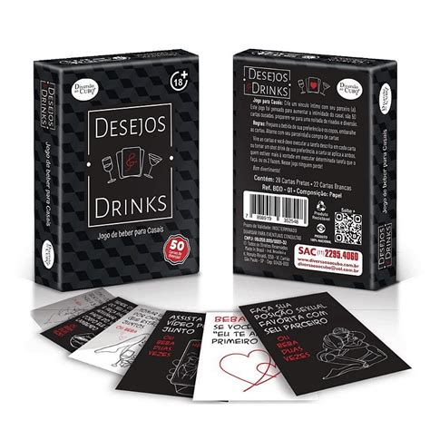 Baralho Desejos E Drinks Jogo Para Casais Cartas Divers O Ao Cubo