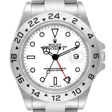 Rolex Explorer Ii 40mm White Dial Steel Mens Watch 16570 Swisswatchexpo